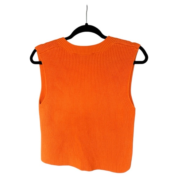 Zara Women’s Sleeveless Orange Ribbed Knit Vest Top size small - Picture 2 of 3